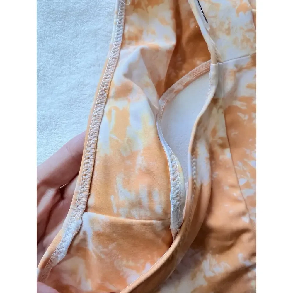 Blackbough Women’s S/M 2-Piece Tie Dye Halter Tie Bikini Set Orange